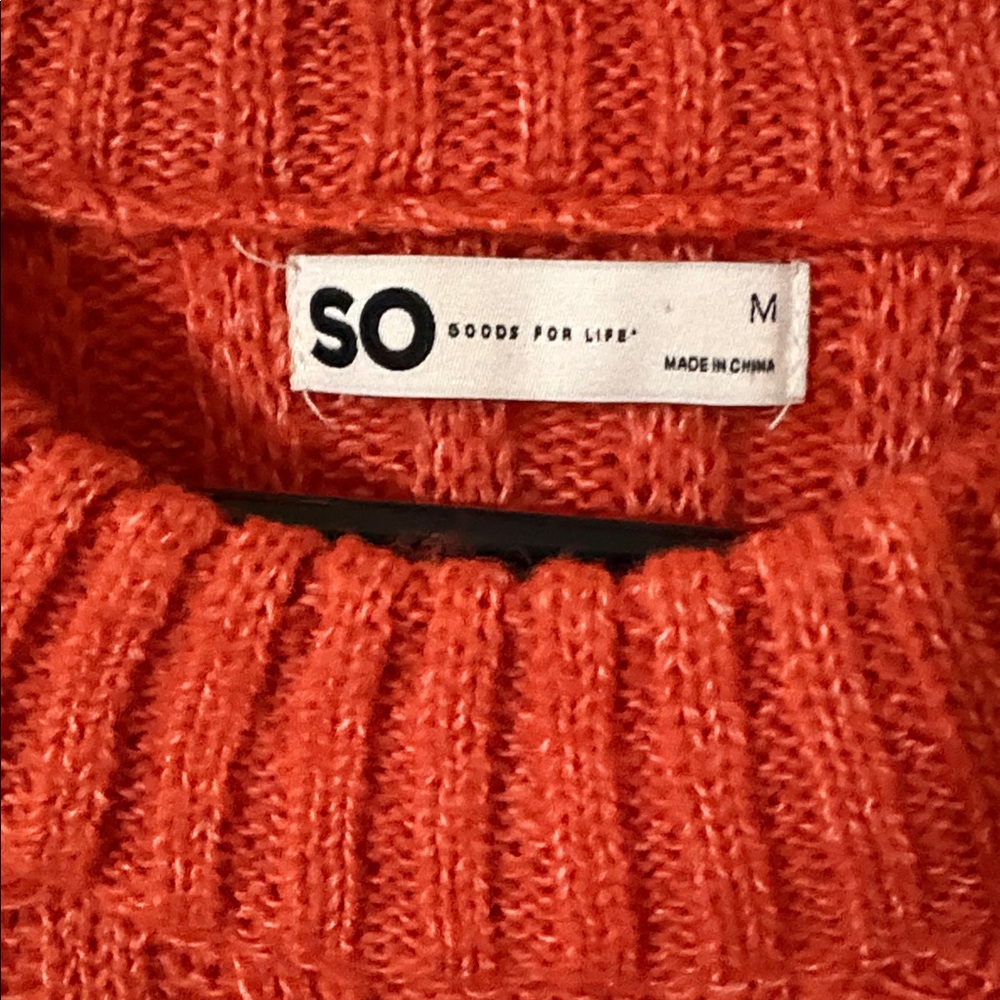 SO Vibrant Orange Knit Sweater - Picture 7 of 9